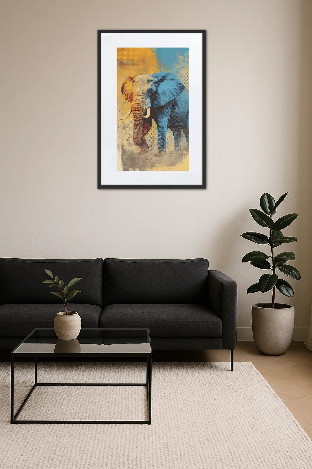 Tableau Elephant Pop Art Vintage