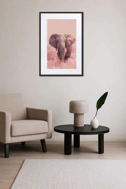 Tableau Éléphant Rose