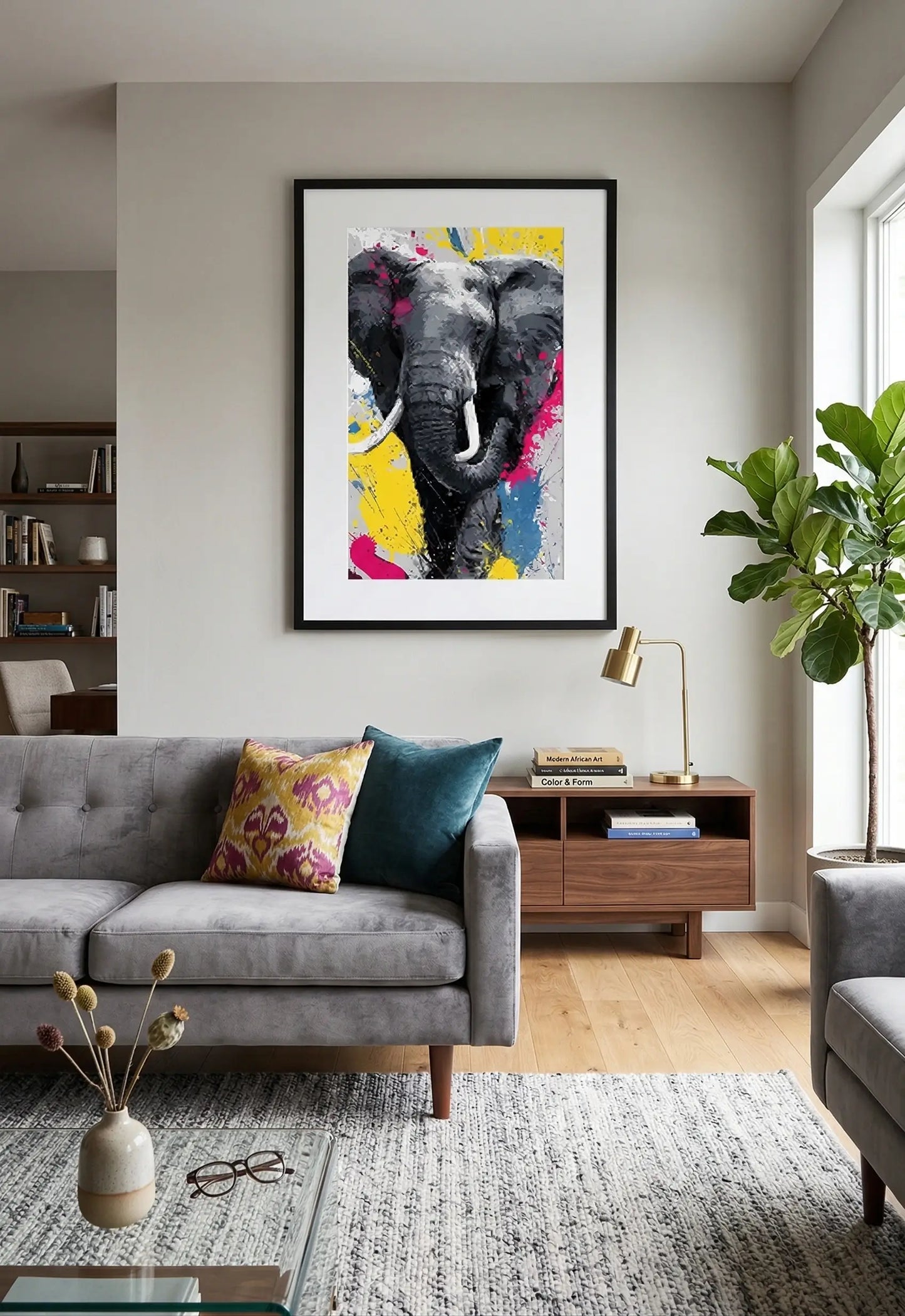 tableau éléphant splash