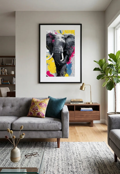 tableau éléphant splash