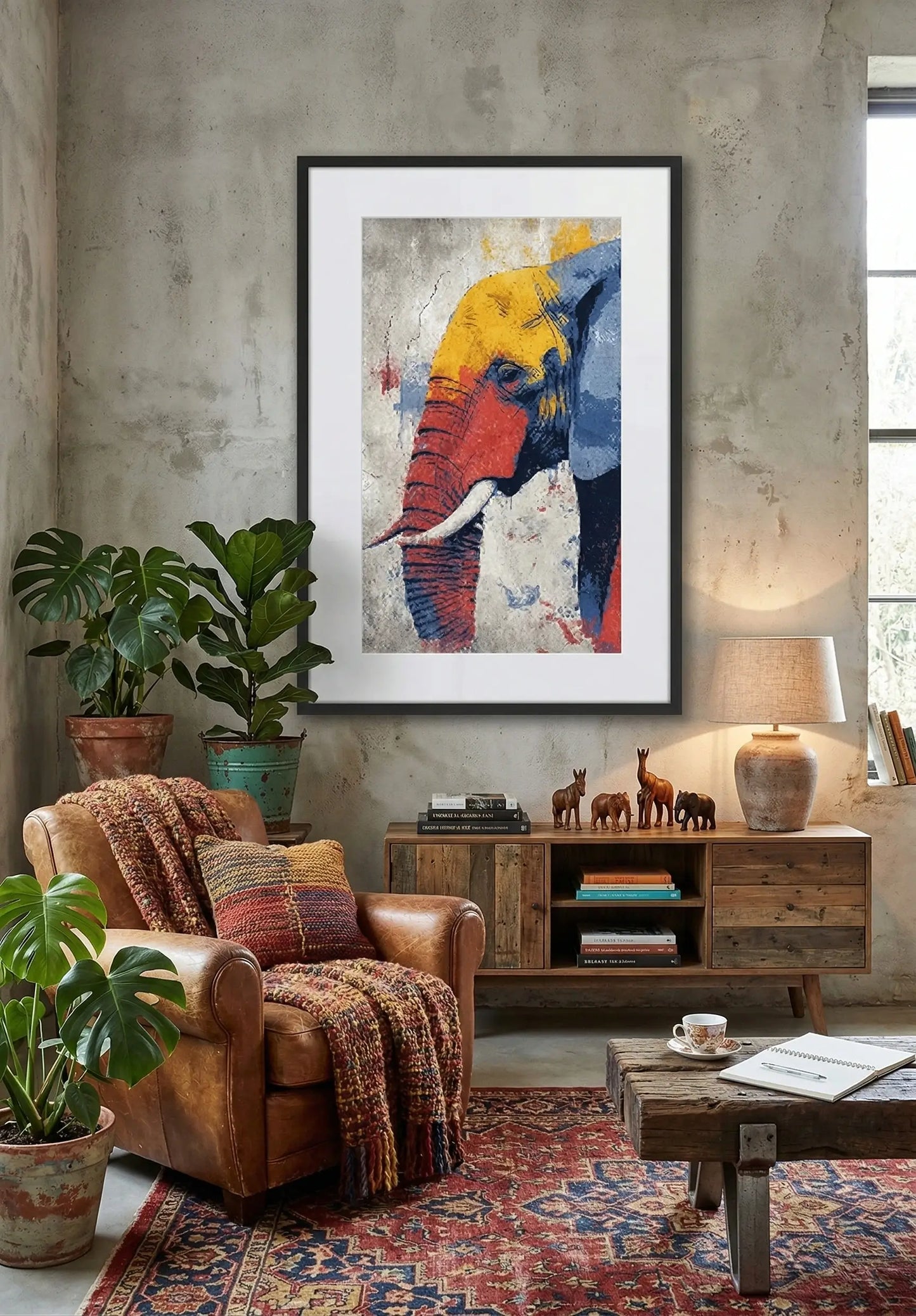 Tableau éléphant urbain