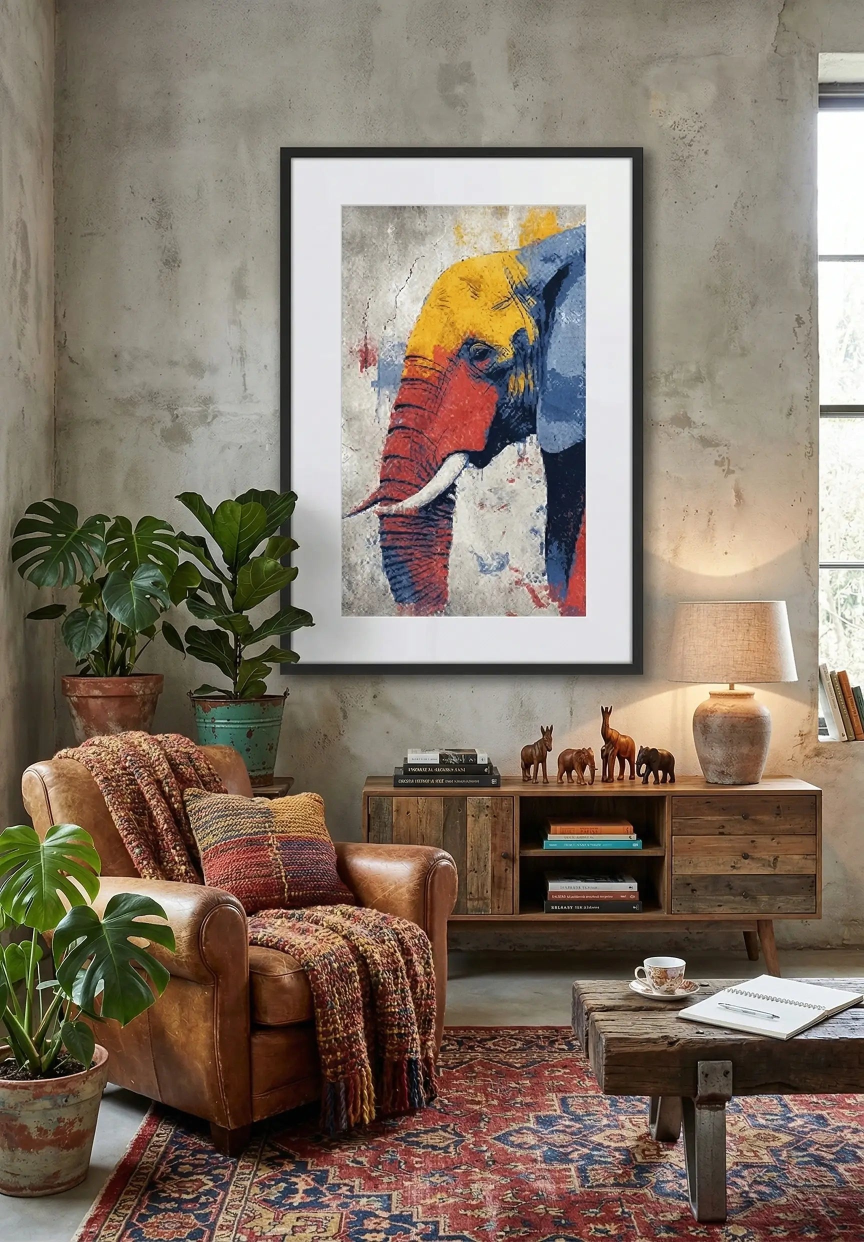 Tableau éléphant urbain
