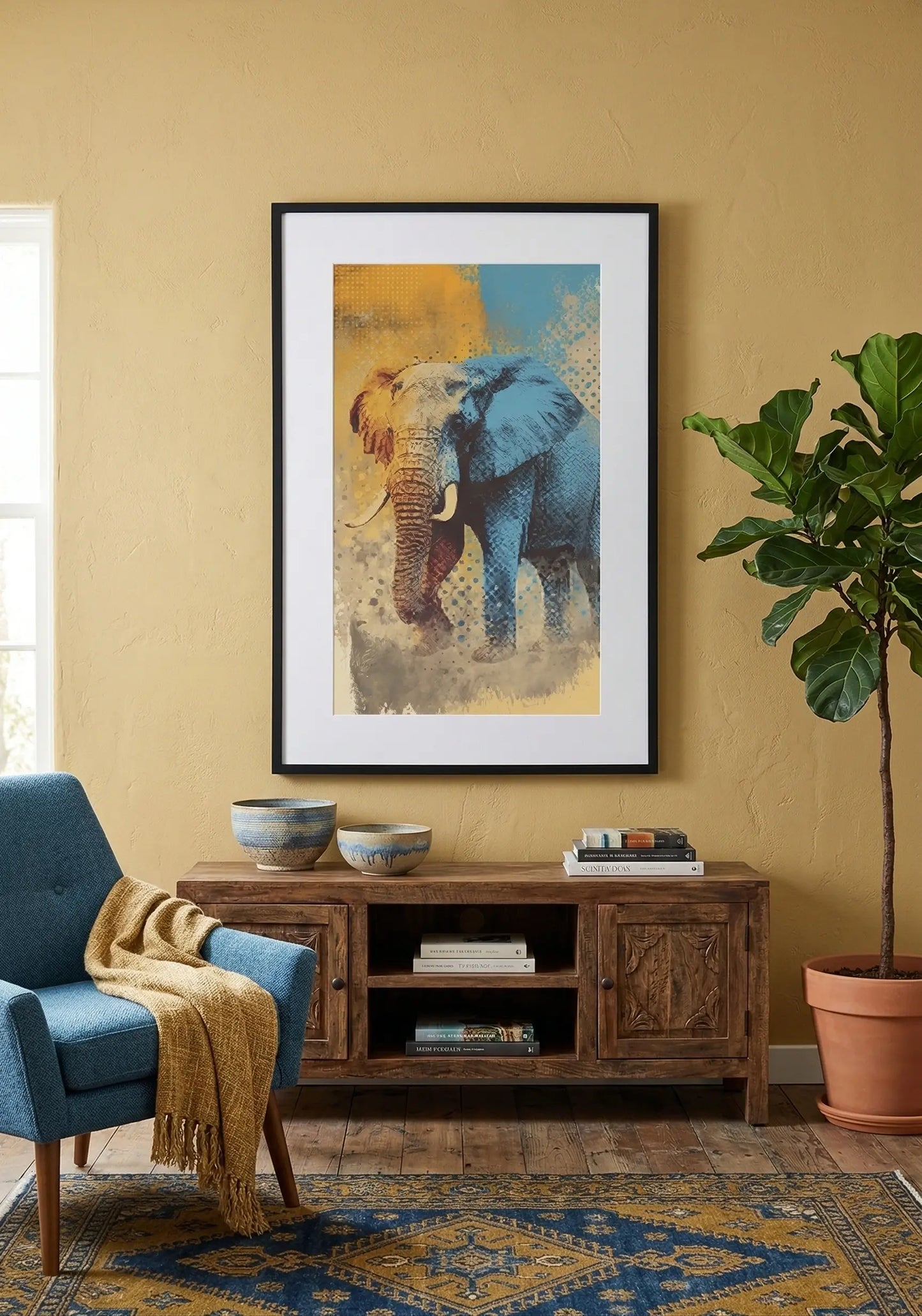 Tableau éléphant vintage