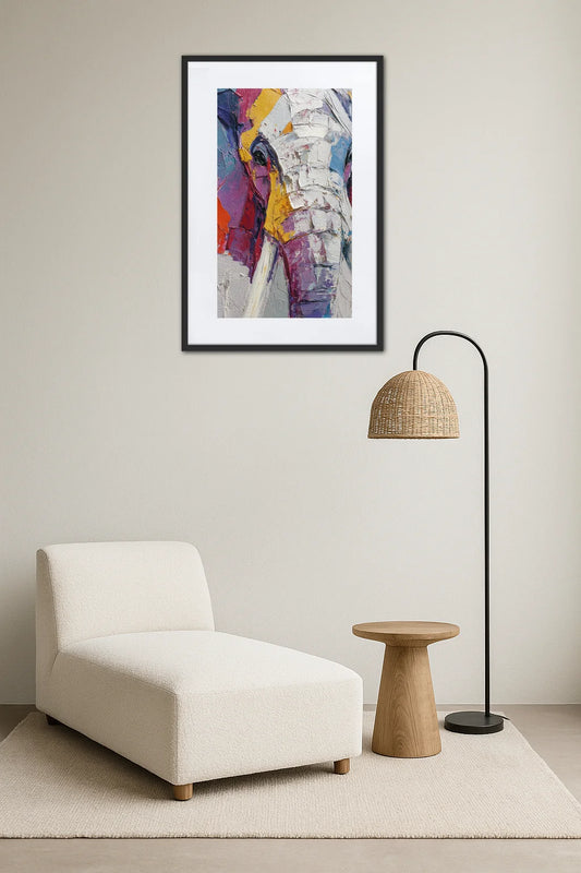 Tableau Expressionniste Elephant Abstrait 