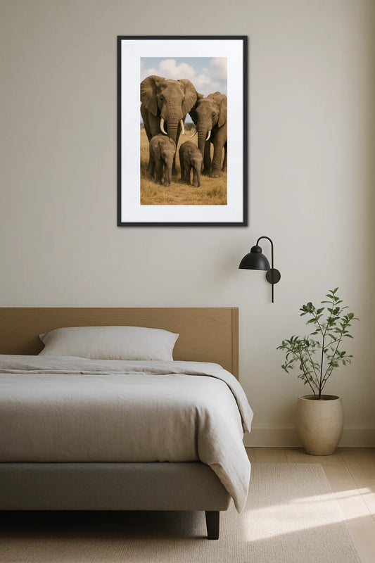 Tableau Famille Éléphant