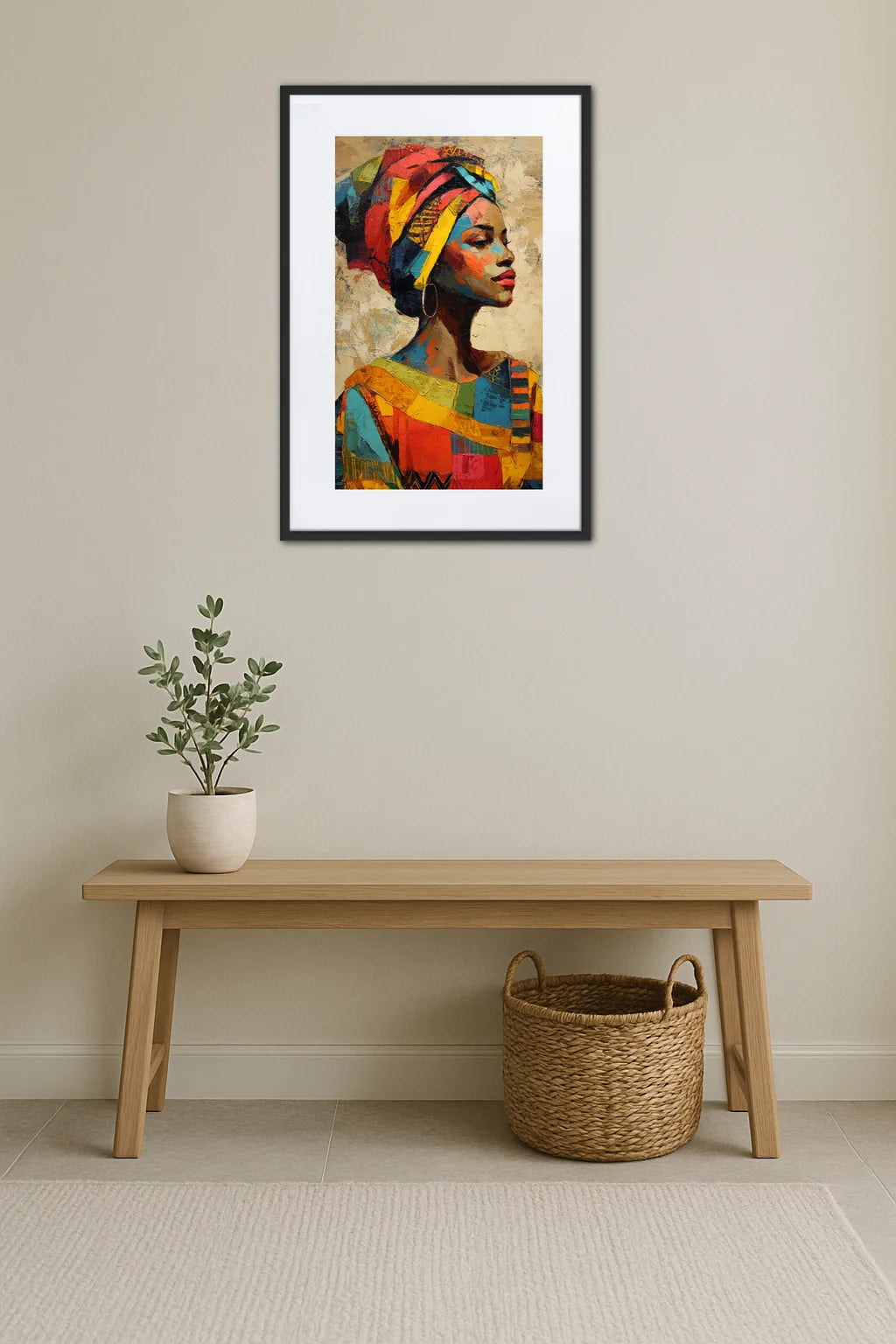 Tableau Femme Africaine Multicolore