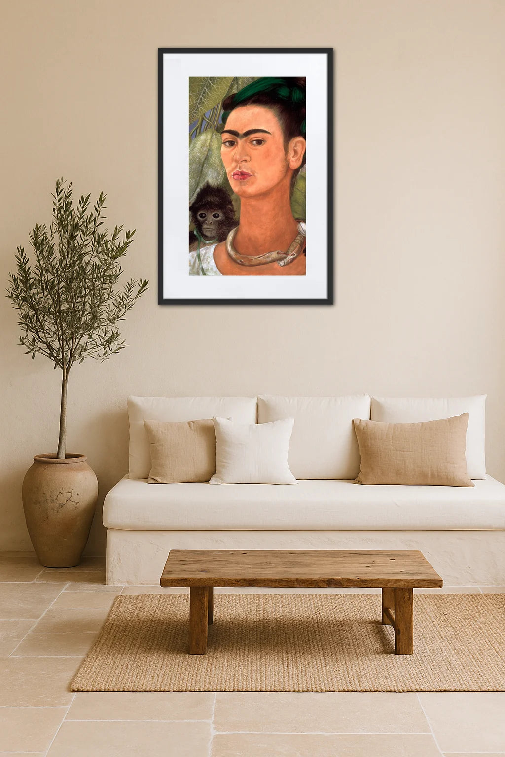 Tableau femme avec un singe