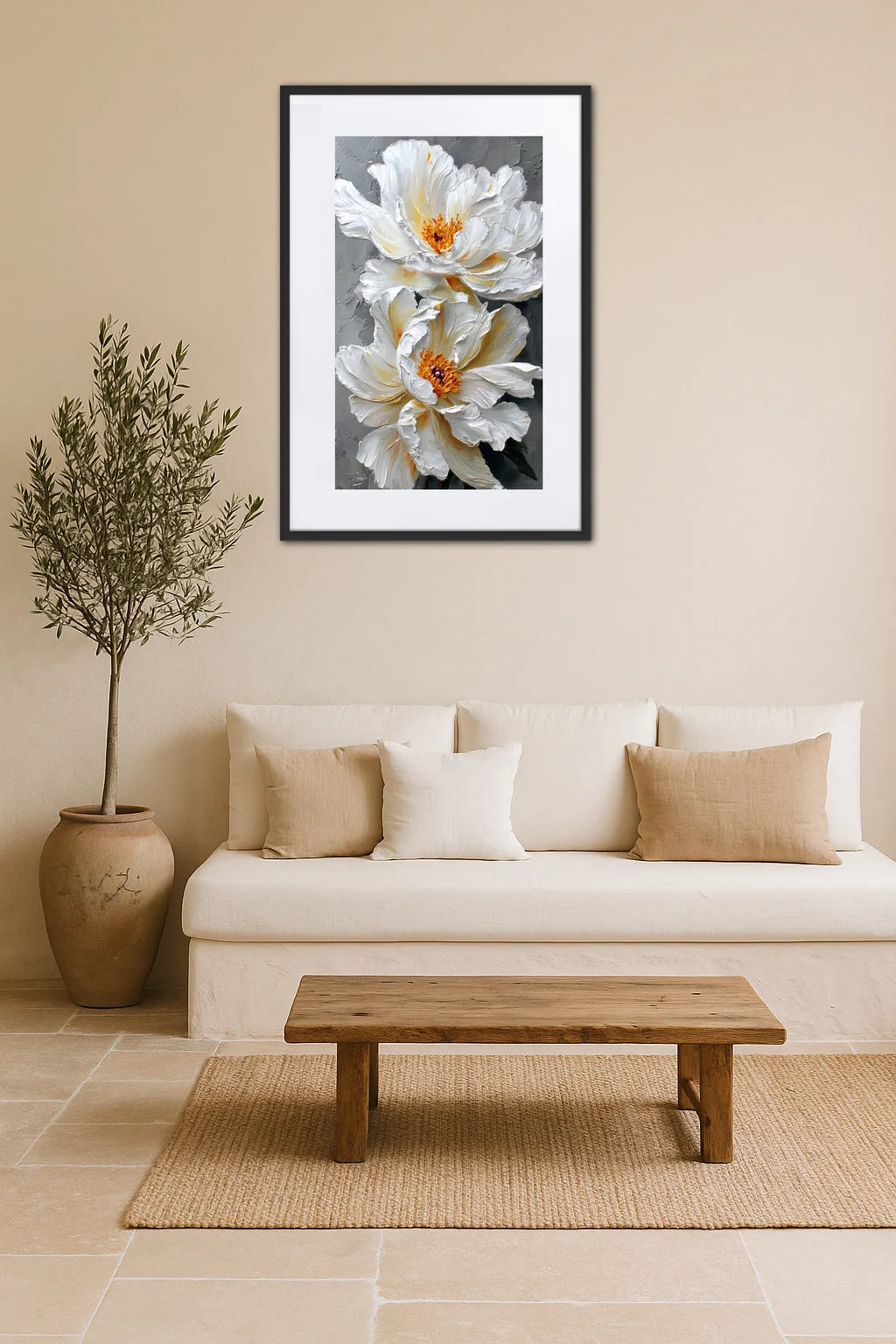 Tableau Fleur Blanche