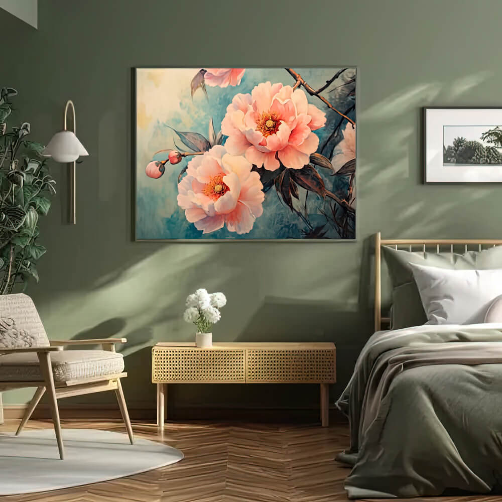 Tableau fleur japonaise mockup