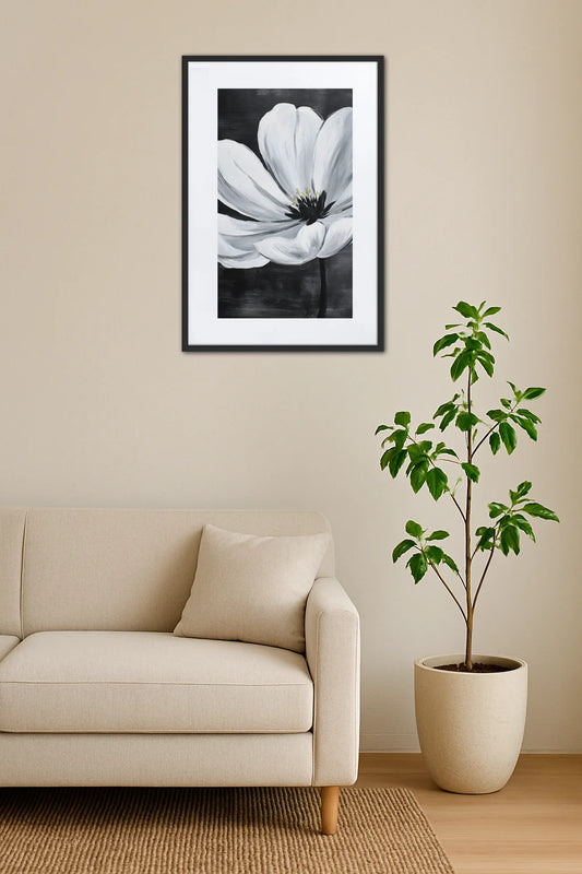 Tableau Fleur Noir