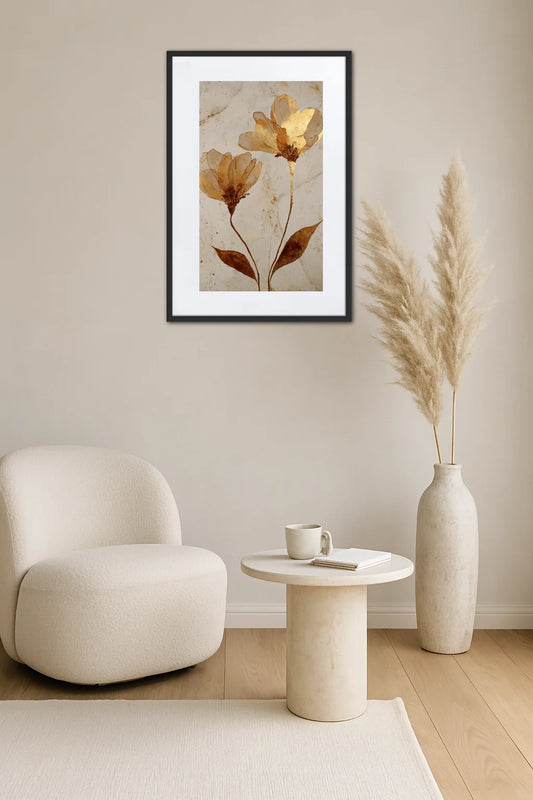 Tableau Fleur Or
