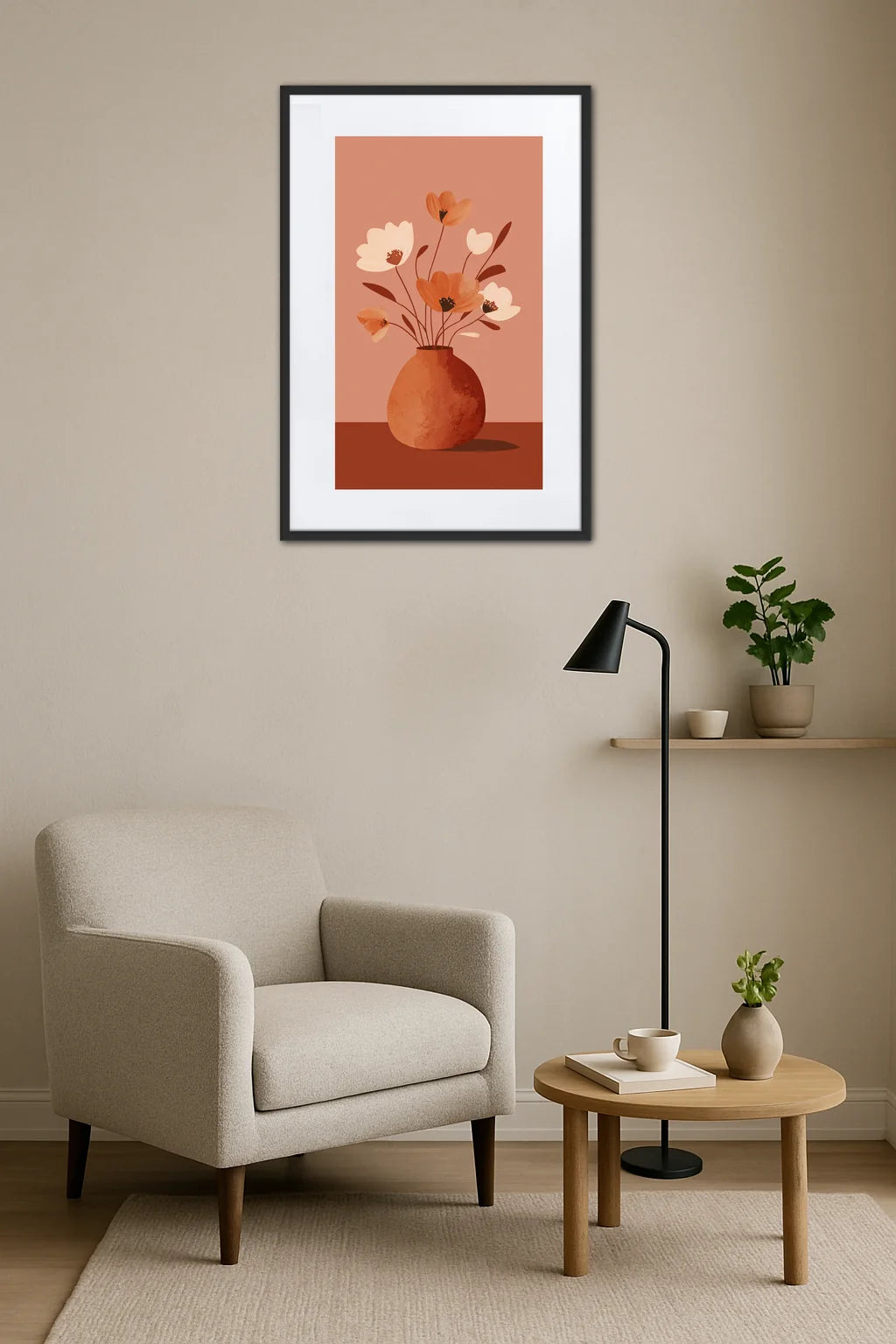 Tableau Fleur Terracotta