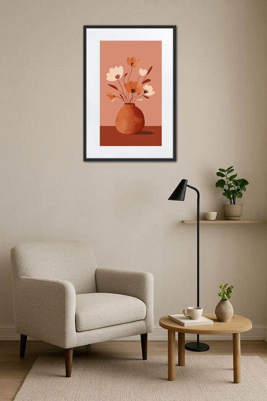 Tableau Fleur Terracotta