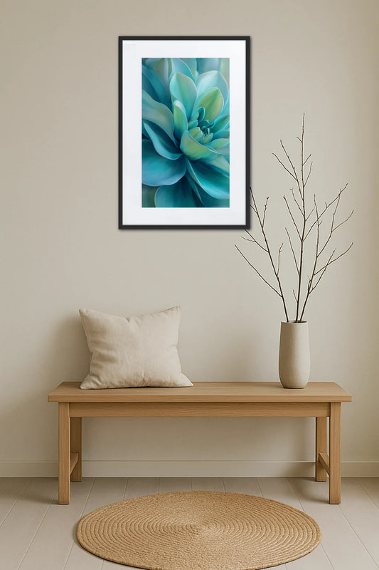Tableau Fleur Turquoise