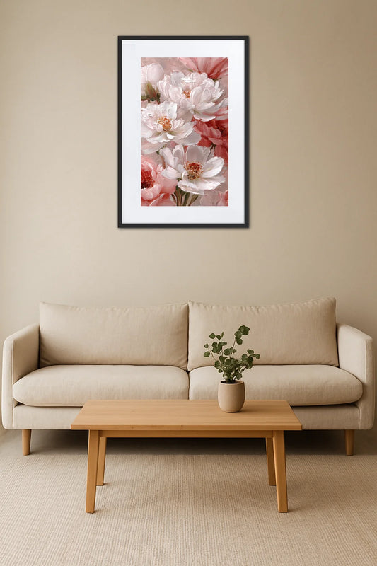 Tableau Fleurs Blanches Et Roses