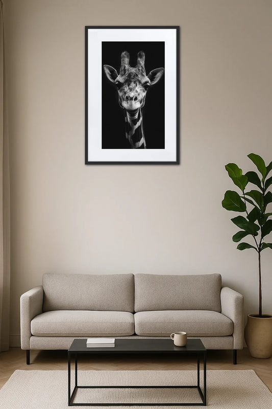 Tableau Girafe Noir Et Blanc