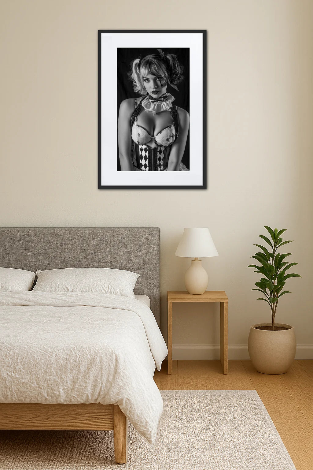 Tableau Harley Quinn Noir Et Blanc