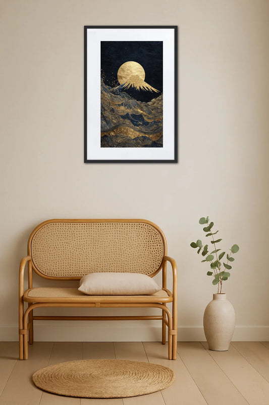 Tableau Japonais Noir Et Or