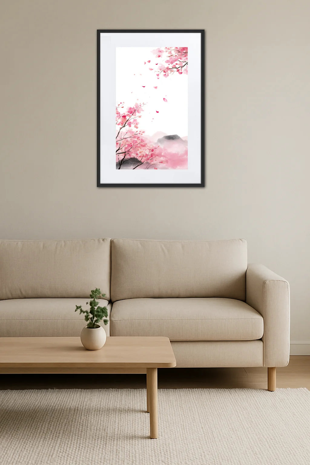 Tableau Japonais Rose