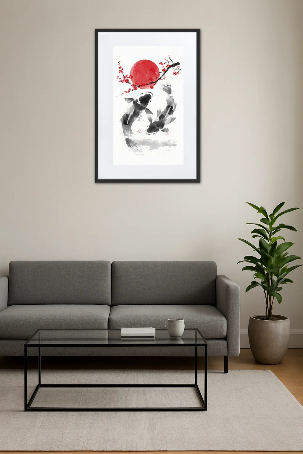 Tableau Japonais Rouge