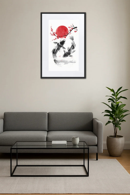 Tableau Japonais Rouge