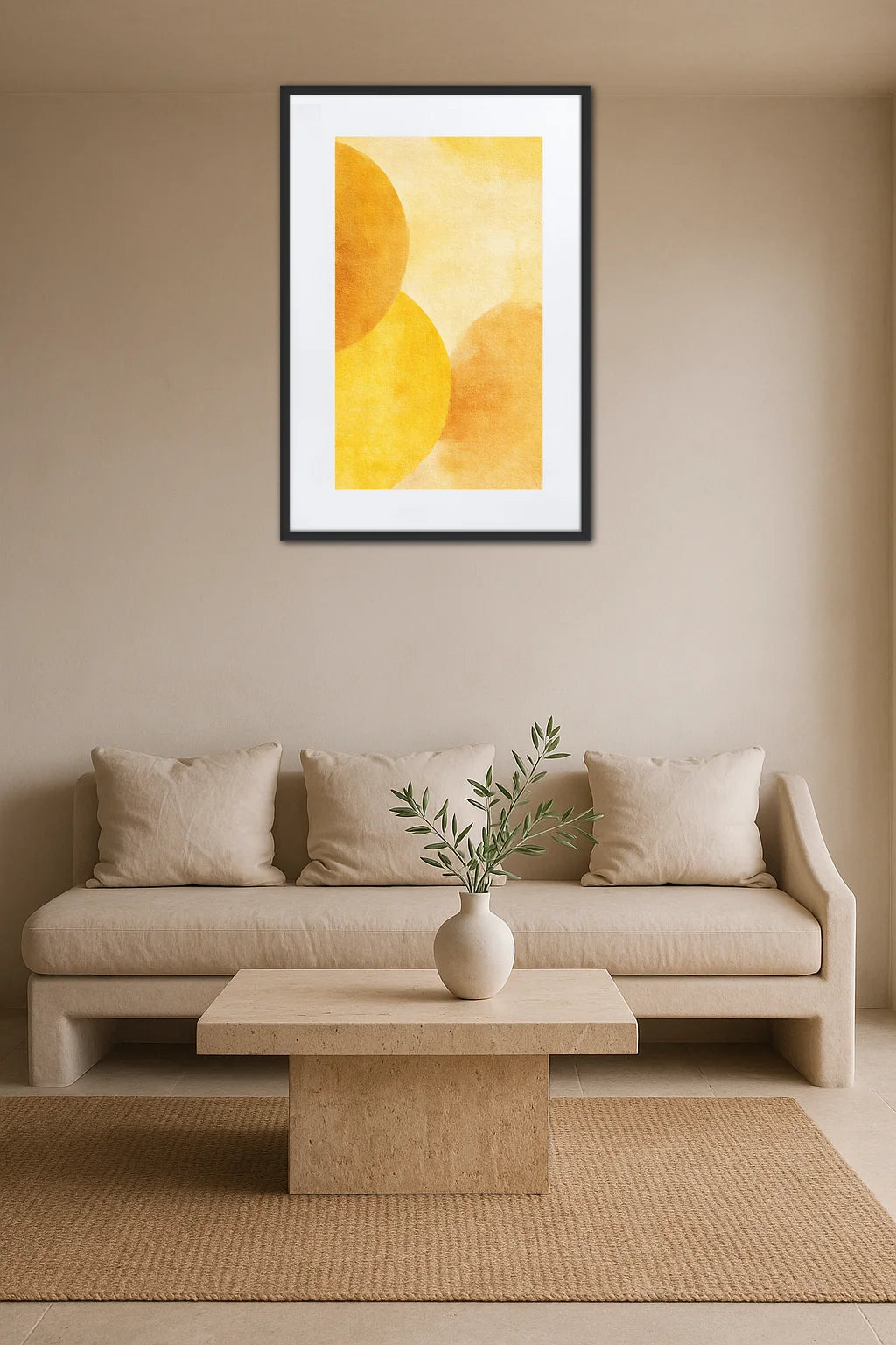 Tableau Jaune Scandinave