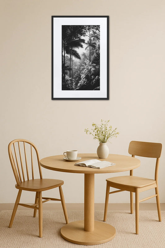 Tableau Jungle Tropicale Noir Et Blanc