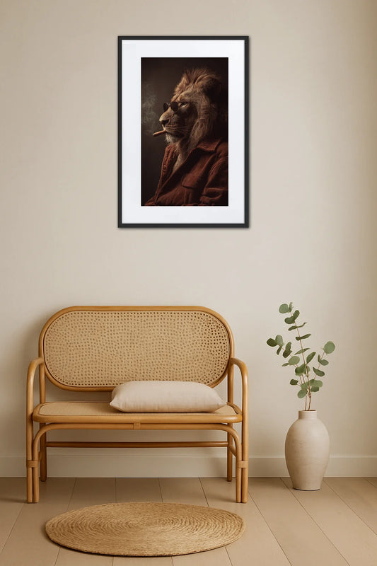 Tableau Lion Avec Cigare