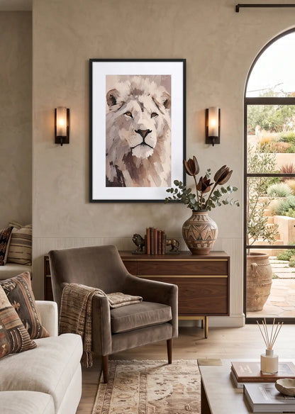 Tableau Lion Beige