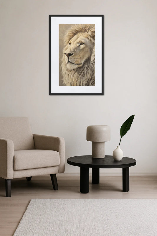 Tableau Lion Beige