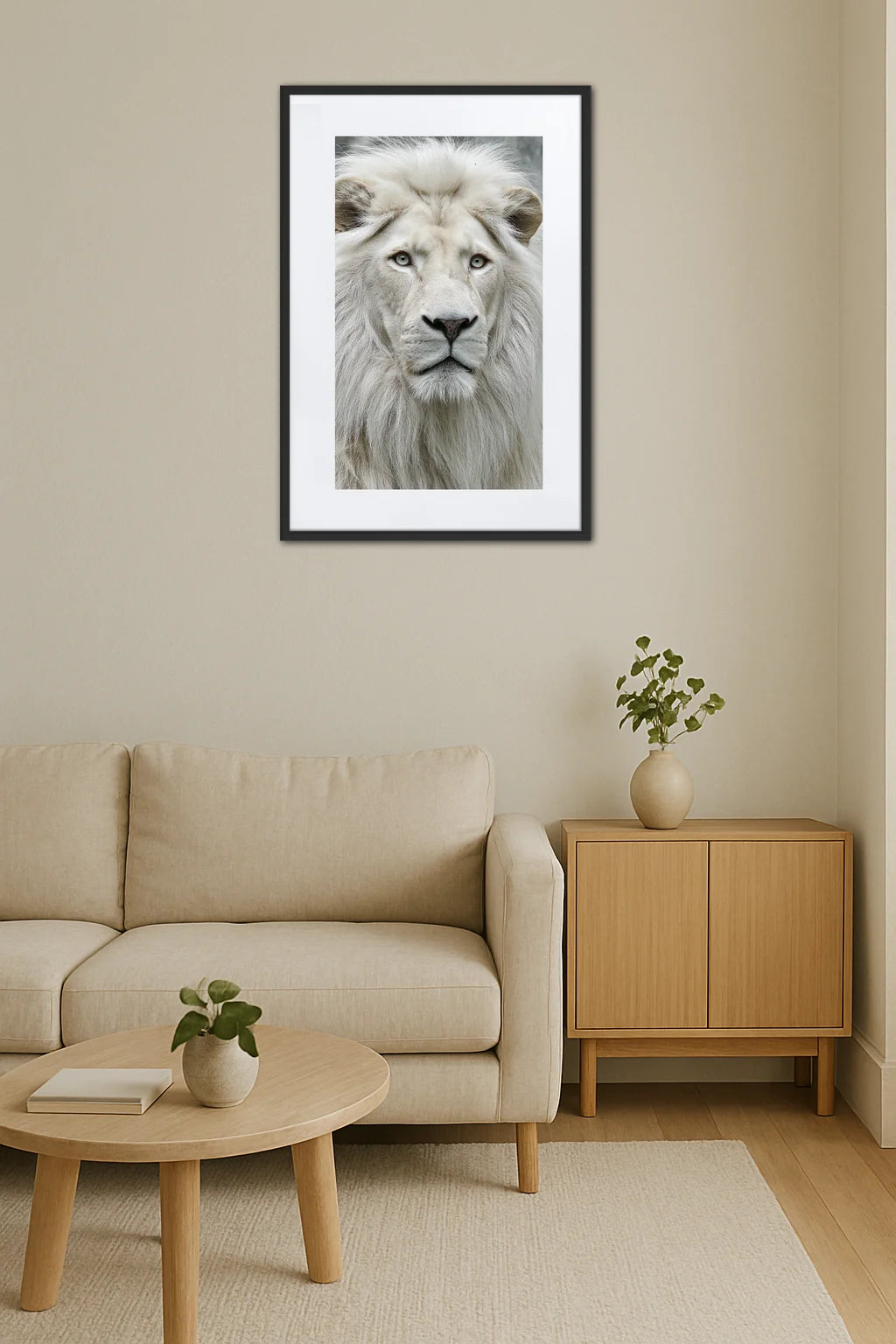 Tableau Lion Blanc