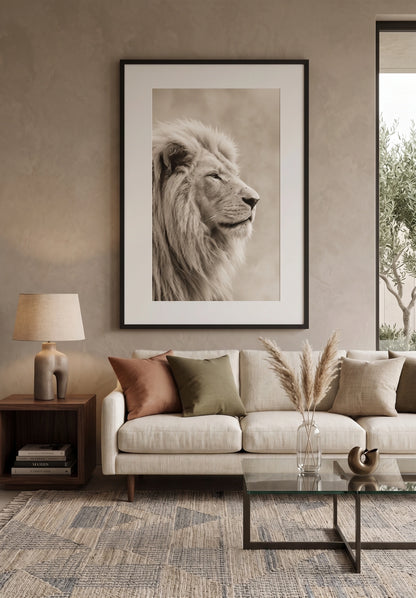 Tableau Lion Blanc