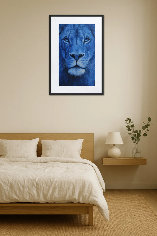 Tableau Lion Bleu
