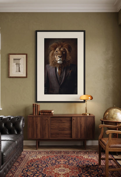 Tableau Lion en Costume