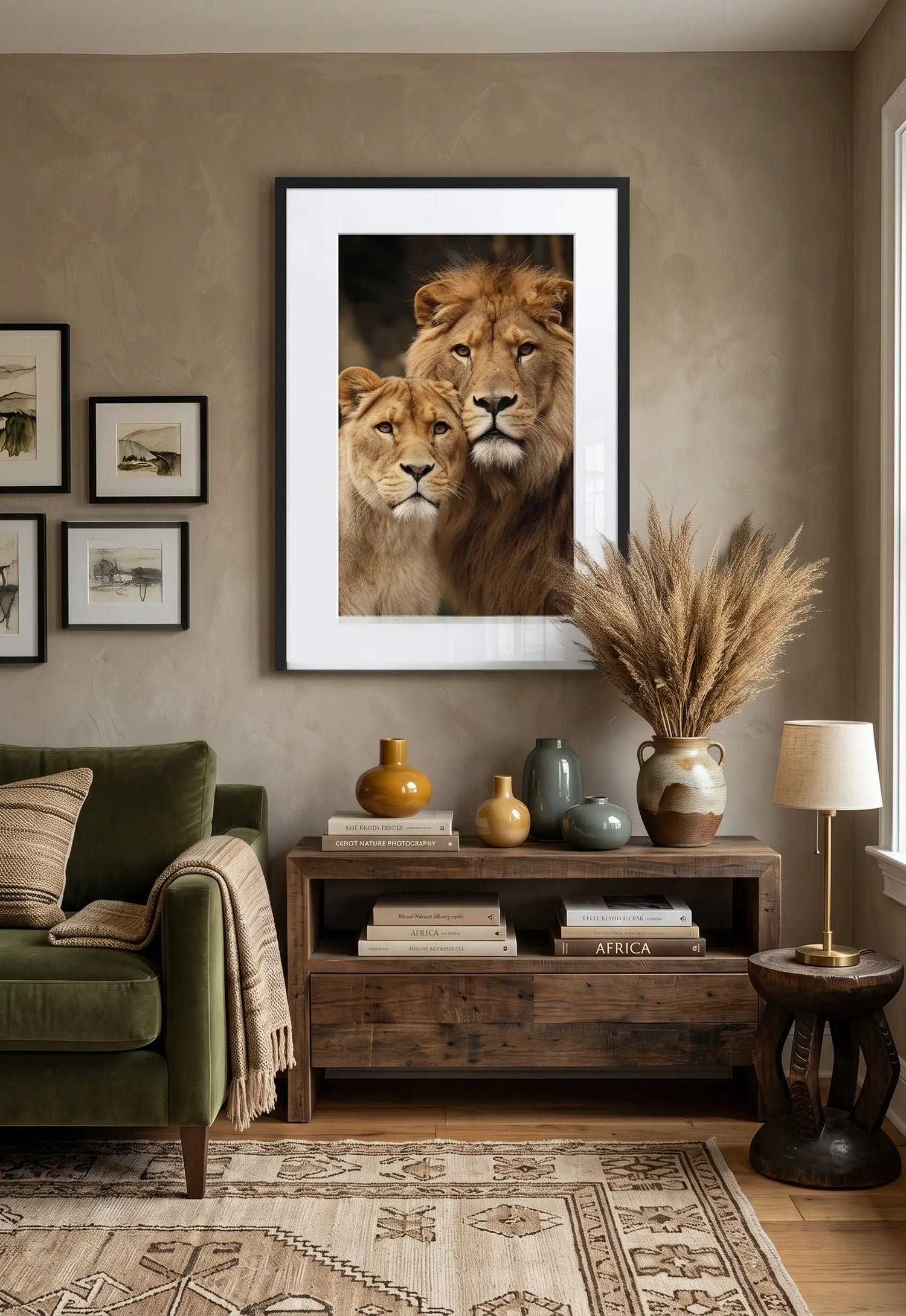 Tableau Lion et Lionne
