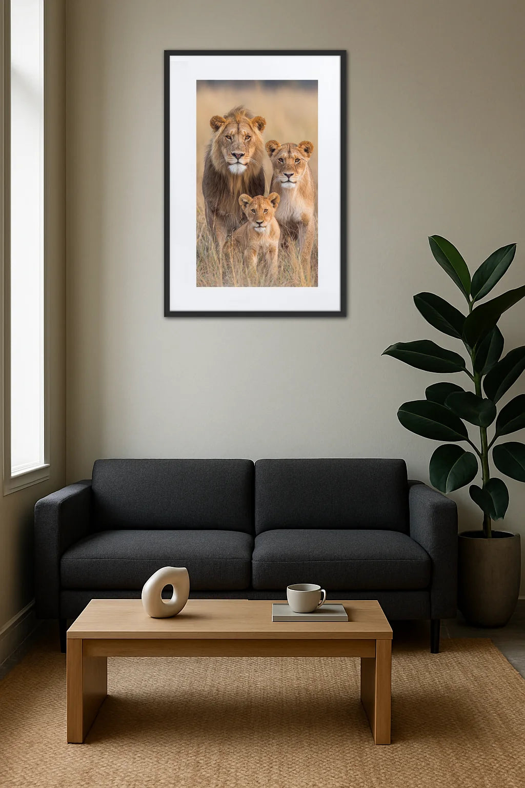 Tableau Lion Famille