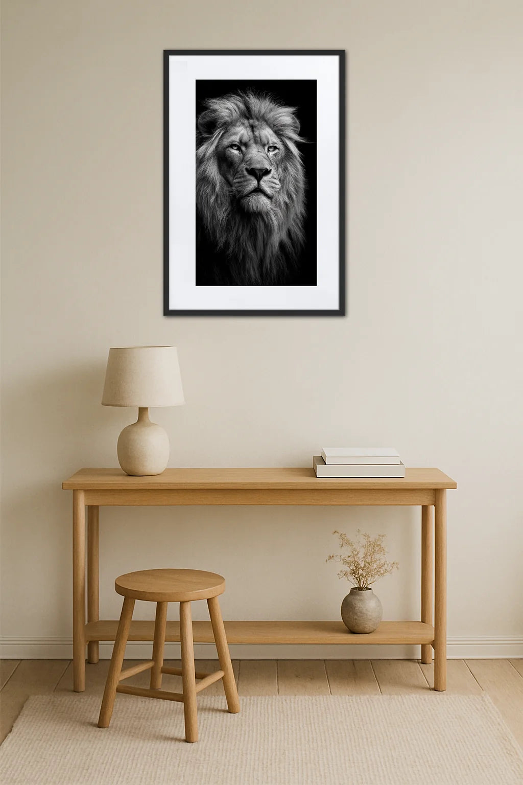 Tableau Lion Noir Et Blanc