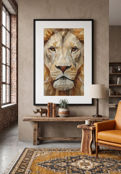 Tableau Lion Origami