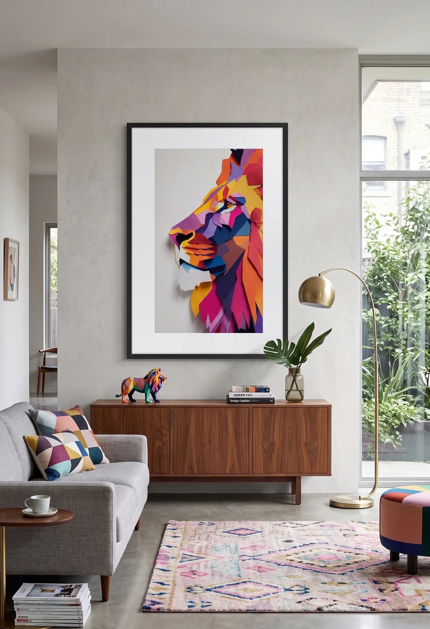 Tableau Lion Pop Art Collage