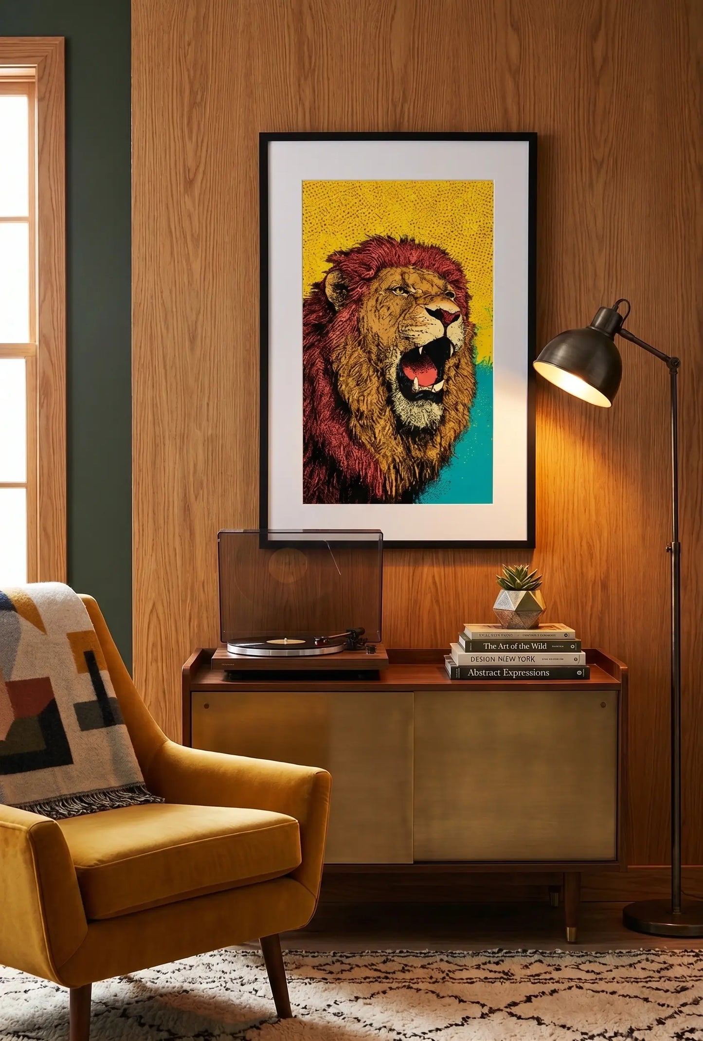 Tableau lion pop art comics