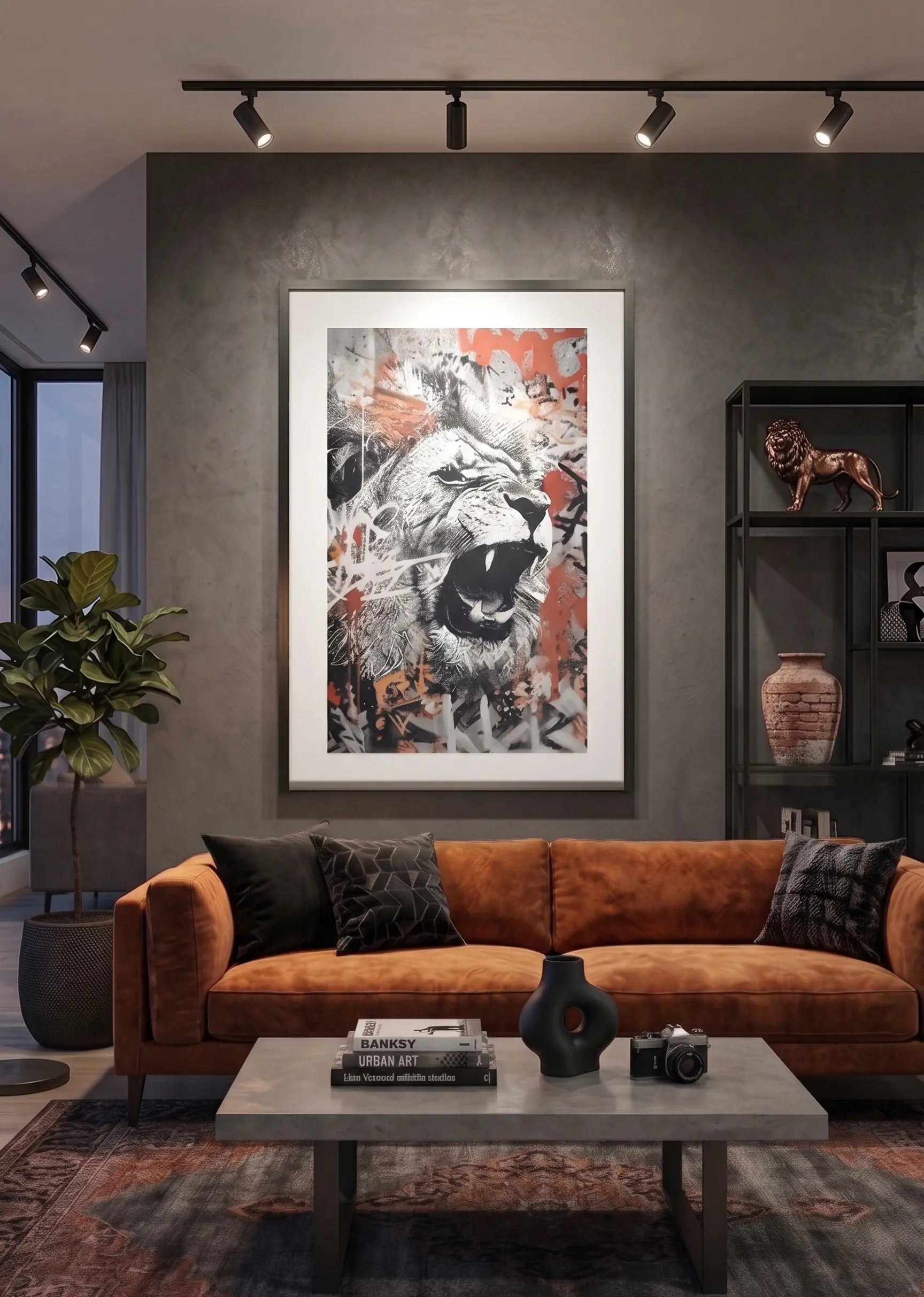 Tableau Lion Pop Art Graffiti