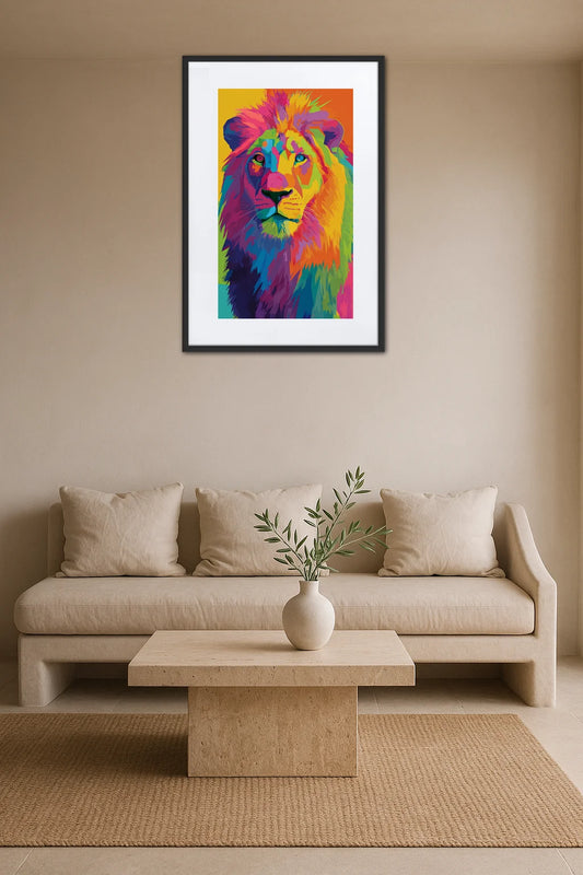 Tableau Lion Pop Art
