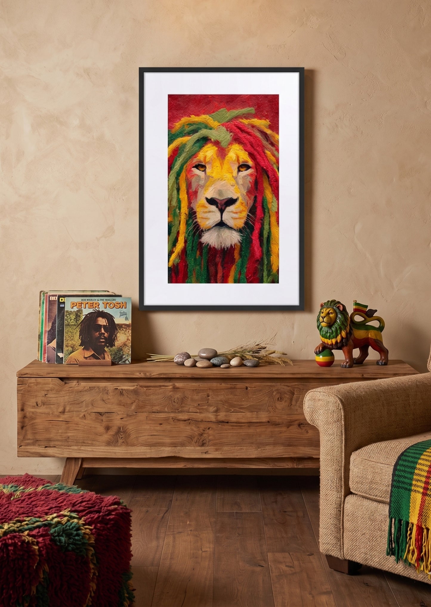Tableau Lion Rasta