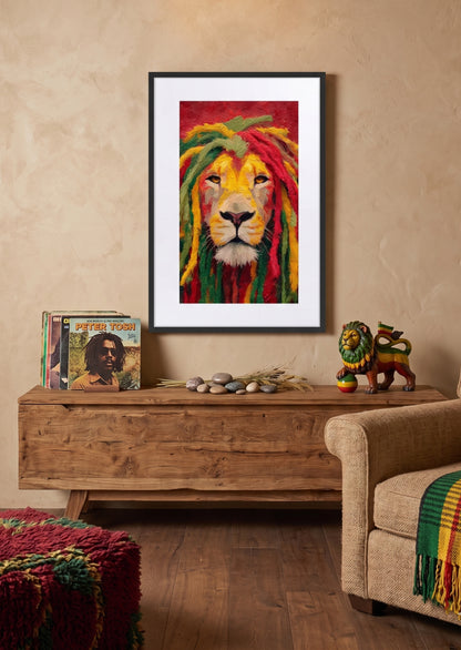 Tableau Lion Rasta
