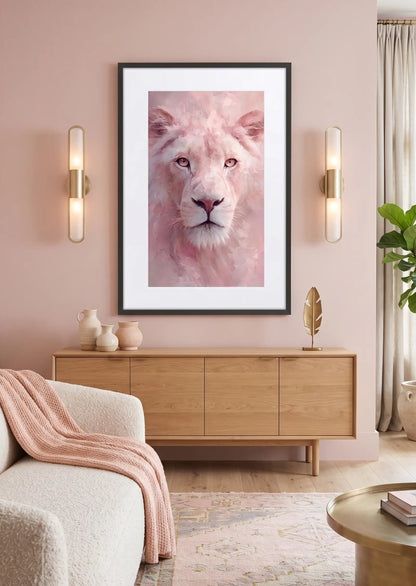 Tableau Lion Rose