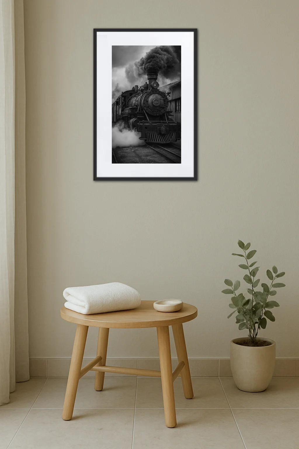 Tableau Locomotive Noir Et Blanc