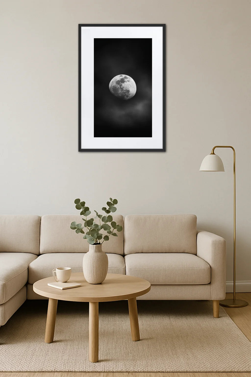 Tableau Lune Noir Et Blanc