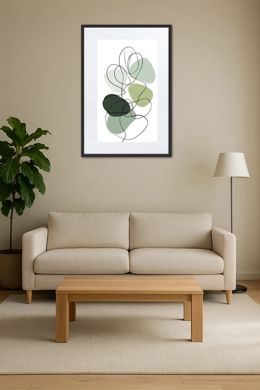 Tableau Minimaliste Vert