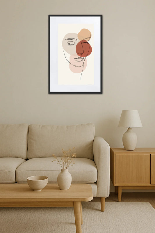 Tableau Minimaliste Visage Femme