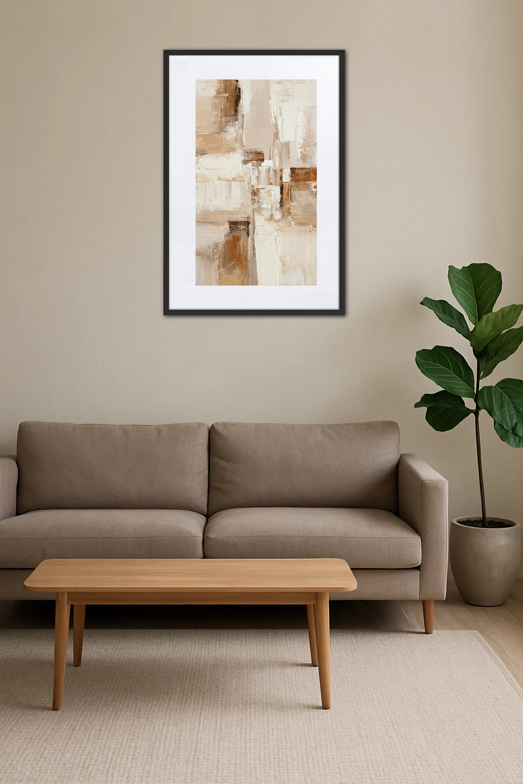 Tableau Moderne Beige